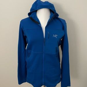 Arc’teryx performance fleece with hood and face guard worn for one season
